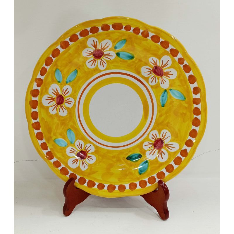 Fleurs à lignes plates. Céramique Vietri -...