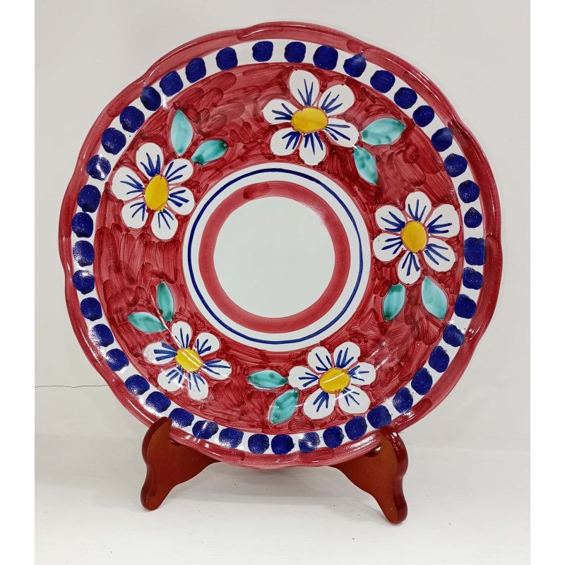 Fleurs à lignes plates. Céramique Vietri -...