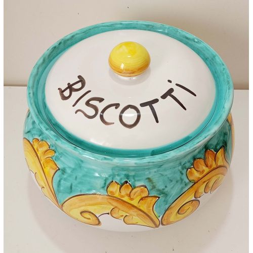 cookie Jar Baroque line handpainted Vietri ceramic