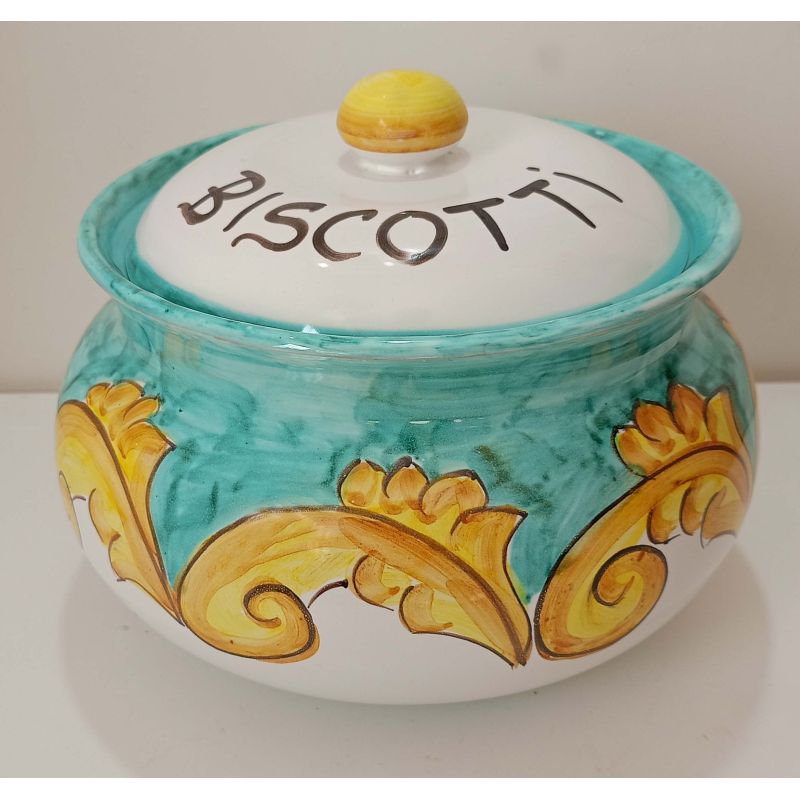 cookie Jar Baroque line handpainted Vietri ceramic