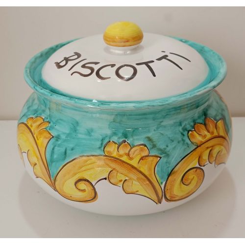 cookie Jar Baroque line handpainted Vietri ceramic