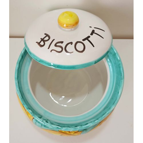 Biscottiera linea Barocco. Ceramica di Vietri dipinta a mano.