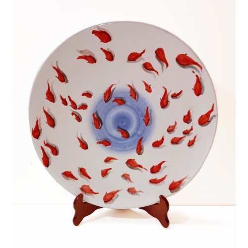 Artistic wall plate. Vietri ceramic. Hand-painted.