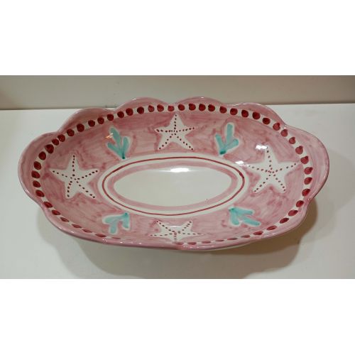 Brotkorb. Tierlinie. Vietri-Keramik. Handbemalt