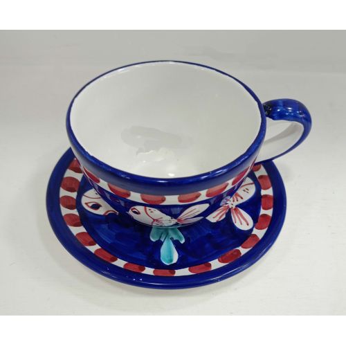 Tasse. Idéale pour lait, cappuccino ou thé. Ligne Petits Animaux. Céramique de Vietri. Peinte à la main.