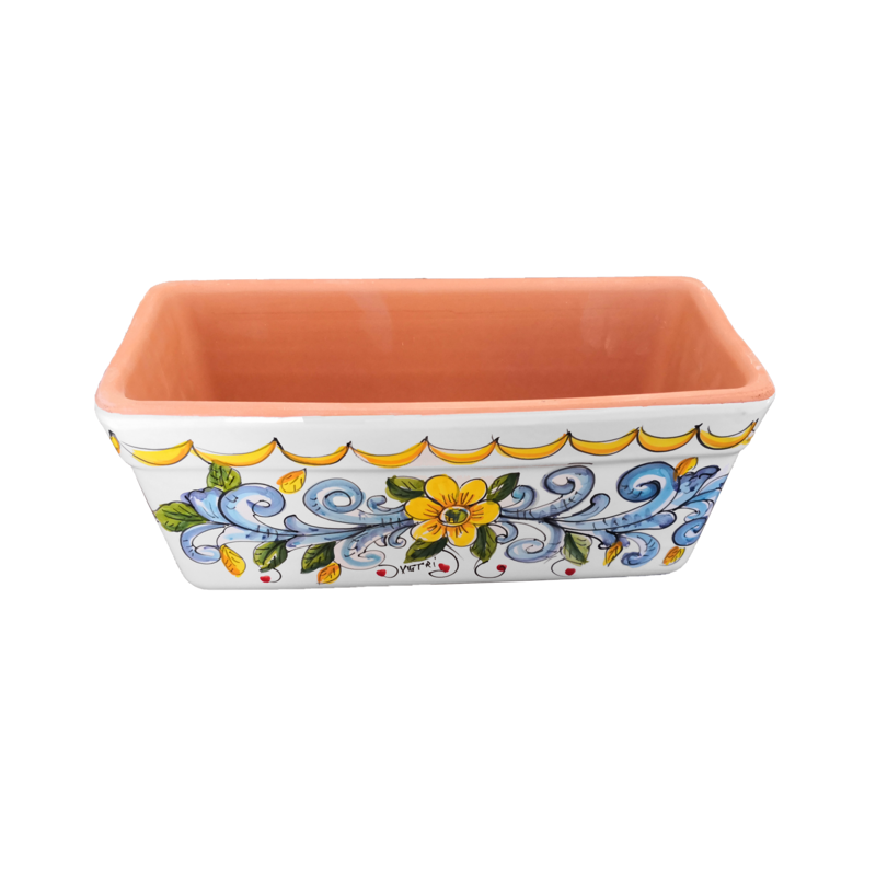 Fioriera a Cassetta Rettangolare. Fondo Bianco,...