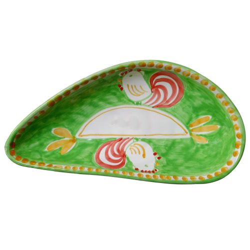 Plate. Dish, Mussel-shaped Animal Line. Hand-painted Vietri ceramic