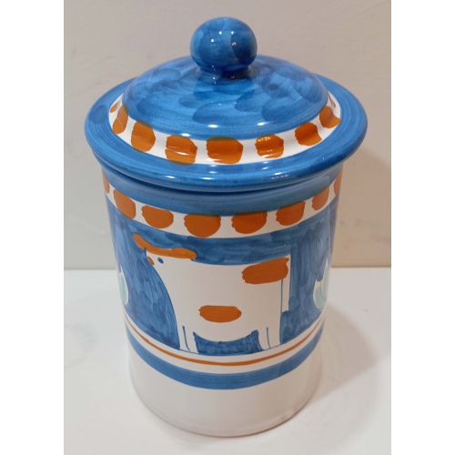 Pot personnalisable avec fermeture hermétique ligne Animaletti. Céramique Vietri peinte à la main.