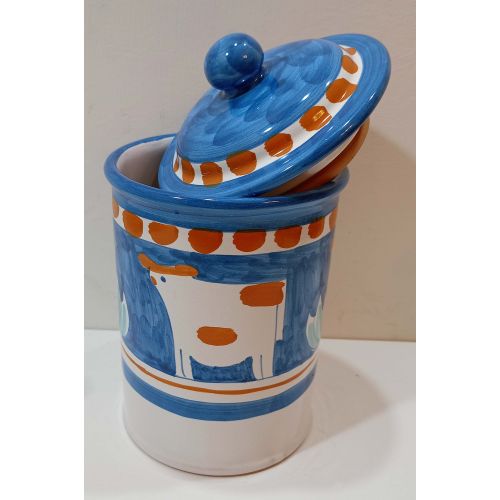 Pot personnalisable avec fermeture hermétique ligne Animaletti. Céramique Vietri peinte à la main.