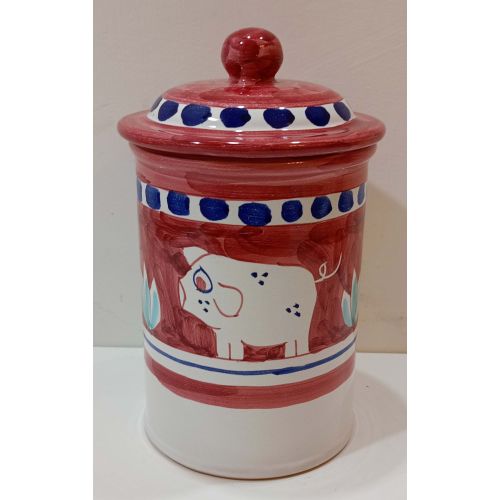 Pot personnalisable avec fermeture hermétique ligne Animaletti. Céramique Vietri peinte à la main.