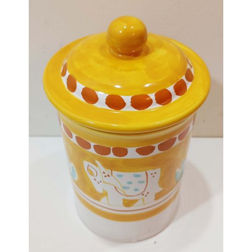 Pot personnalisable avec fermeture hermétique ligne Animaletti. Céramique Vietri peinte à la main.