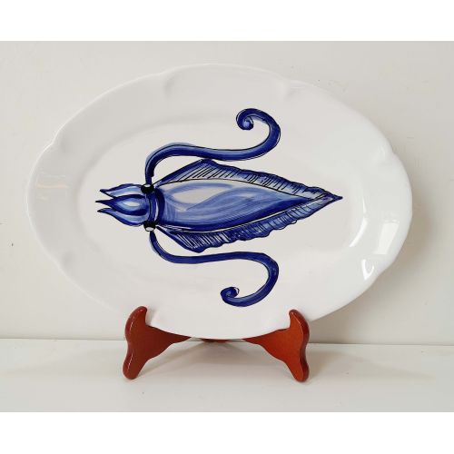 Plat ovale à bord ondulé. Collection Mer. Céramique de... 2