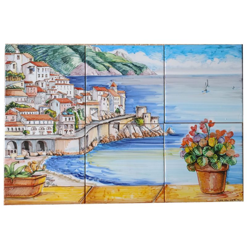 Panneau mural en céramique Vietri peinte à la...