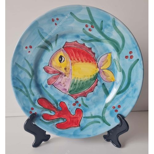 Plate. Dish. Sea Line. Hand-painted. Vietri ceramic