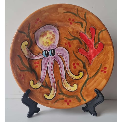 Plato. Línea Marina. Pintado a mano. Cerámica de Vietri
