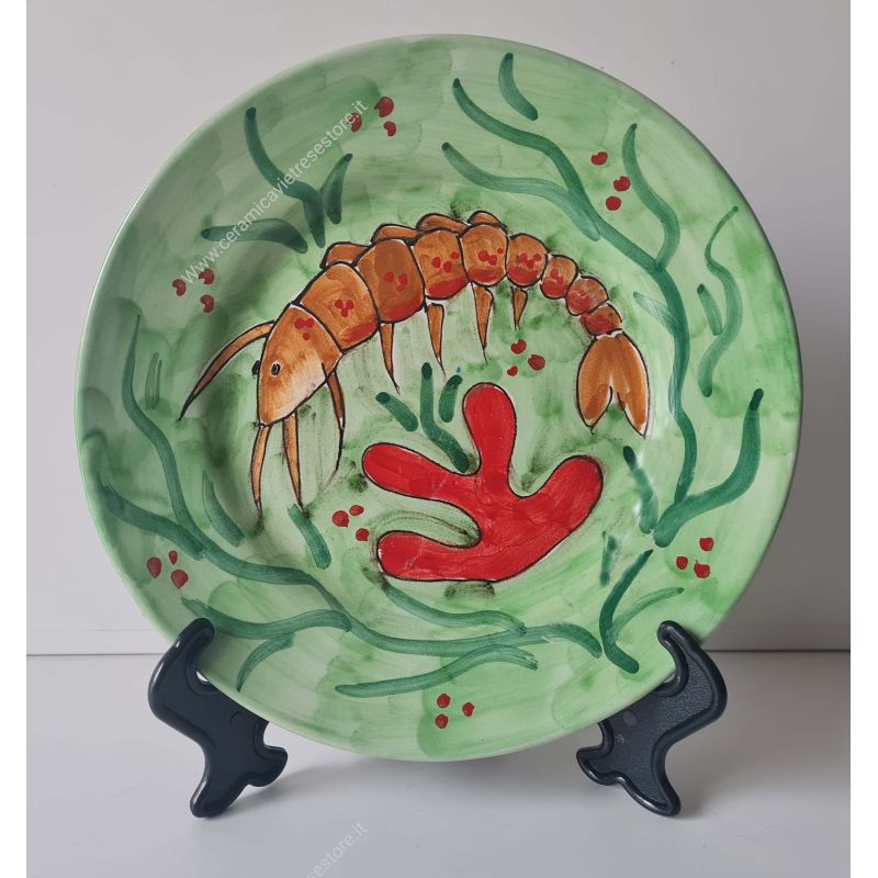 Piatto linea Marini dipinti a mano in ceramica vietrese - disponibili fondi, piani, frutta/dolce o sottopiatti