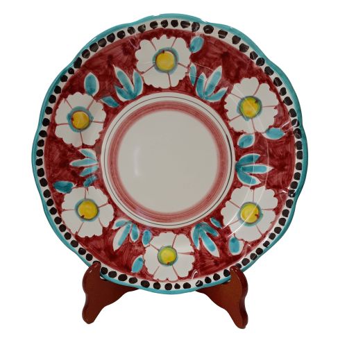 Teller. Modell Positano. Blumen. Handbemalte Vietri-Keramik