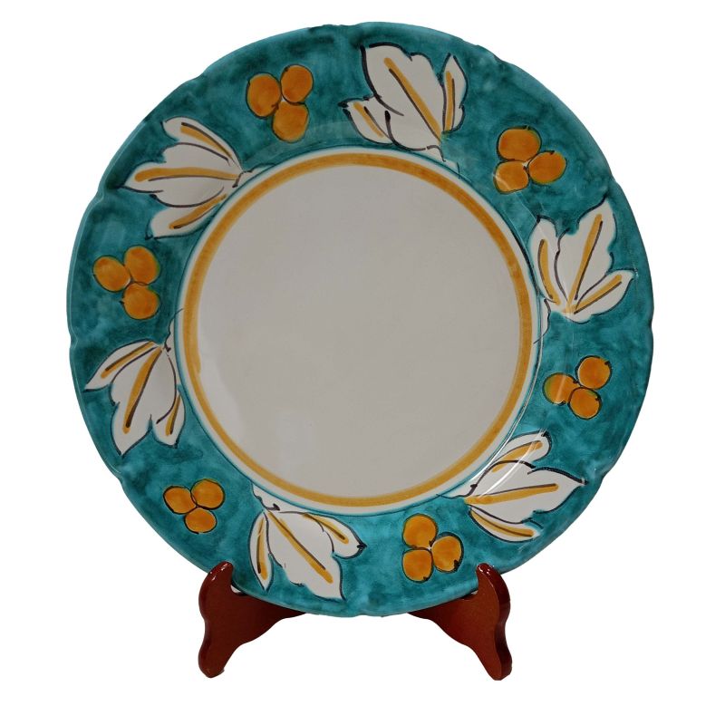 Piatto. Modello Positano. Foglie. Ceramica di...