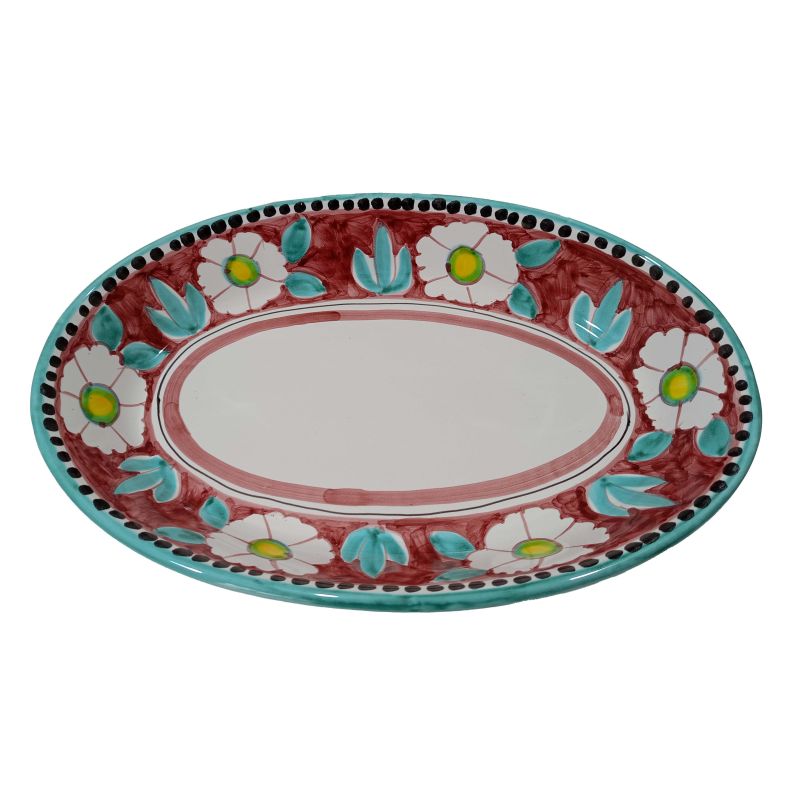 Plat ovale en forme de coupe. Plat de service....