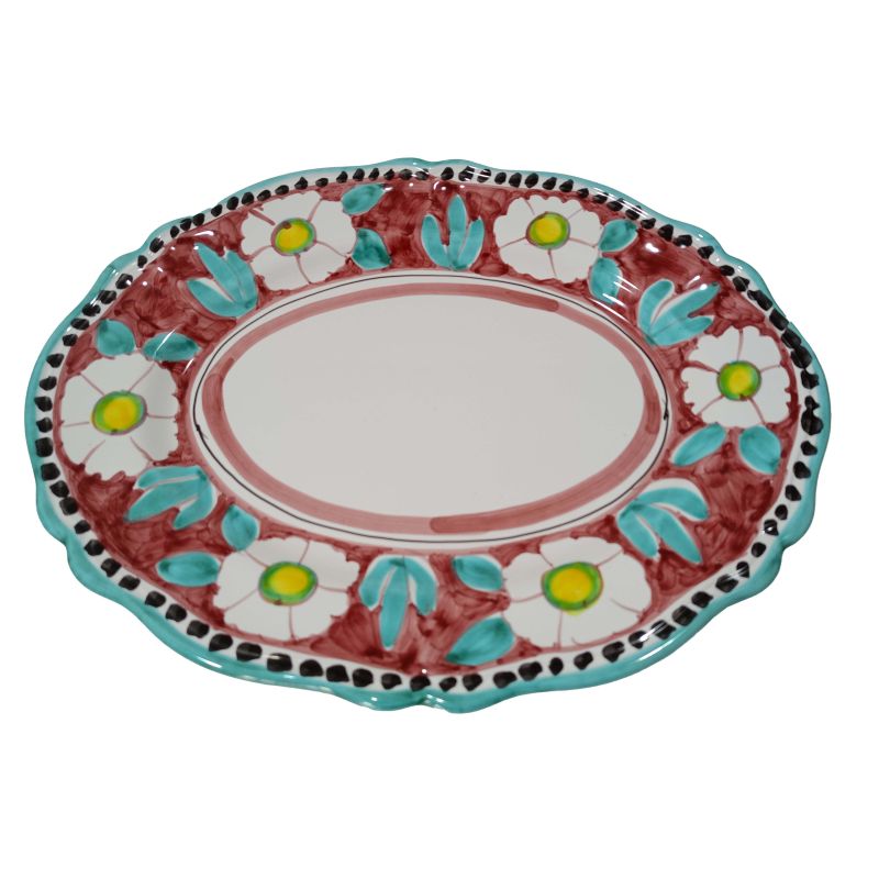Plato bandeja ovalada modelo Positano - Platos de servir de cerámica fleurs Vietri