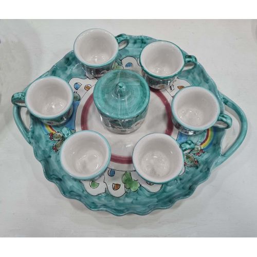 Set of coffe cups with tray and Sugar bowl Houses Line.... 2
