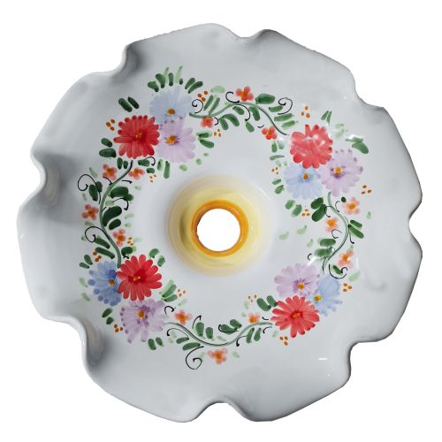 Chandelier Wavy edge flowers. Hand-painted Vietri ceramic.