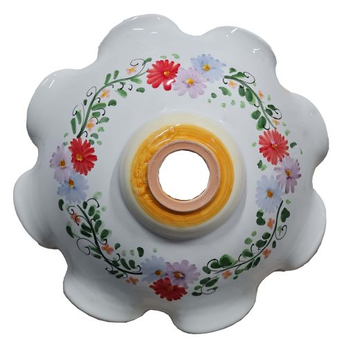 Chandelier Wavy edge flowers. Hand-painted Vietri ceramic.