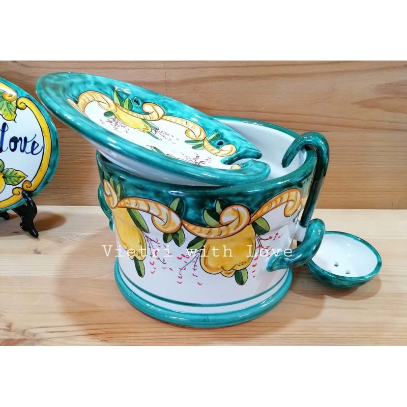 Cylindrical Mozzarella cheese pot Lemon line -...