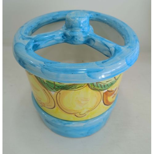 Besteckabtropfgestell der Linie lemon. Vietri-Keramik.