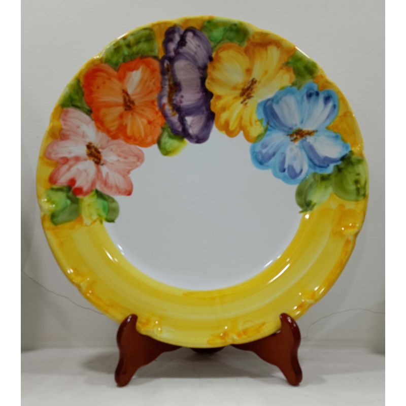 Piatto. linea Fiori a Mezzo bordo. Ceramica di...