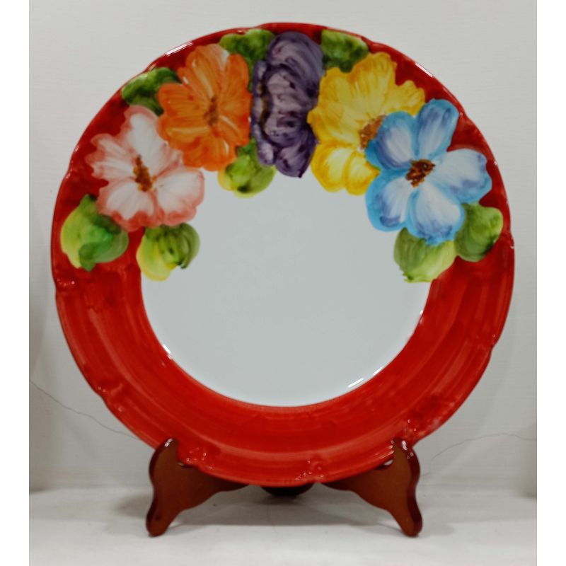 Assiette. Ligne Fleurs à Demi-bord. Céramique...