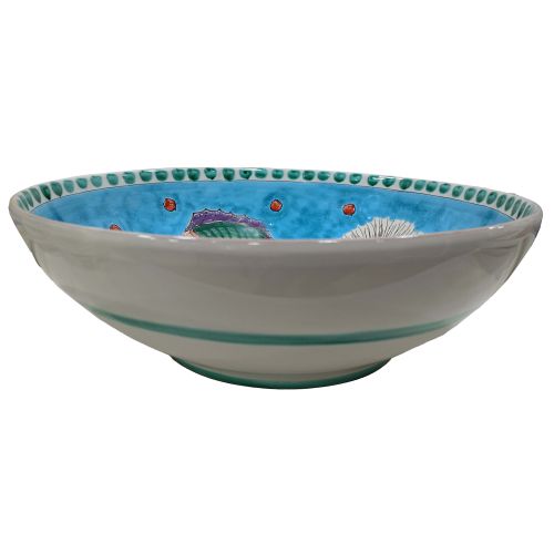 Tasse lisse, assiette creuse, bol, saladier. Ligne Pesci. Céramique de Vietri peinte à la main.
