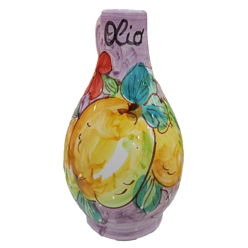 Cruet Vinegar oil bottle Lemons and Flowers...