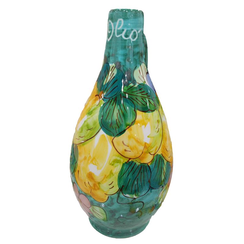 Cruet Vinegar oil bottle Lemons and Flowers...
