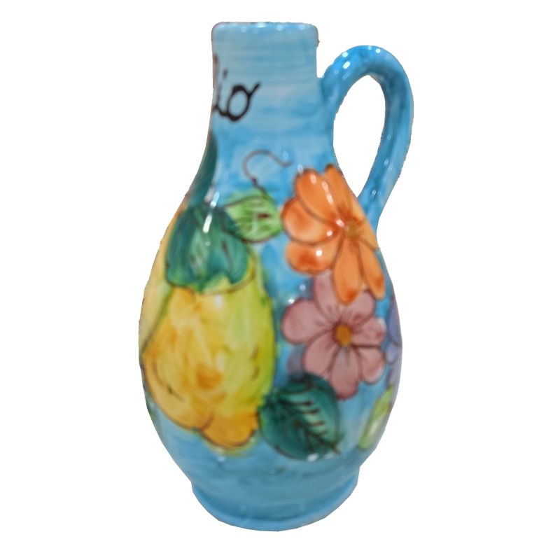 Cruet Vinegar oil bottle Lemons and Flowers...