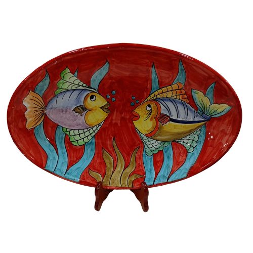 Oval bowl platter. Serving dish. Marine line. Vietri... 2