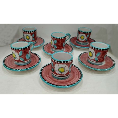 Set Tazzina con piattino Modello Positano -Fiori....