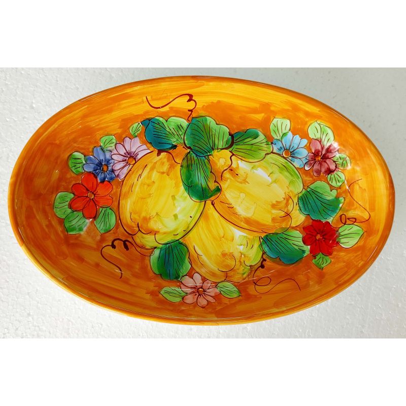 Oval tray plate Flowers and Lemons Line Serving plates in Vietri ceramic