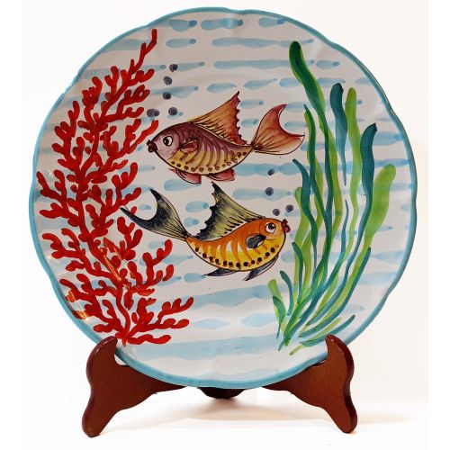 Piatto linea Marini. Ceramica di Vietri - Barriera Piatto Piano, Fondo, Frutta/Dessert Piatto da portata