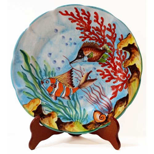 Piatto linea Mischia in Ceramica di Vietri dipinta a mano. Disponibile piano, fondo, frutta/dolce o sottopiatto