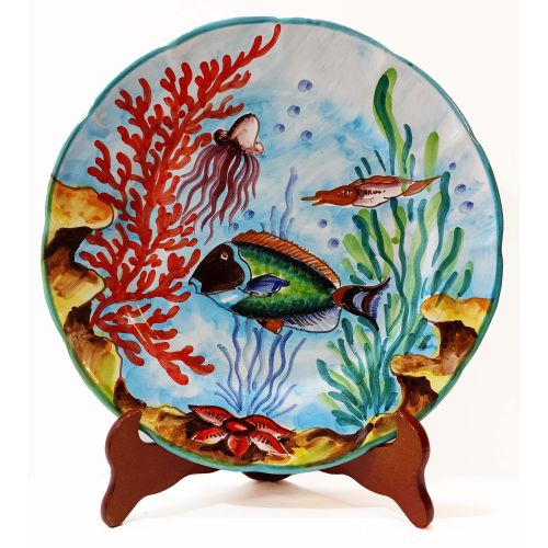 Plate. Fish Collection. Vietri Ceramic. Hand-painted....